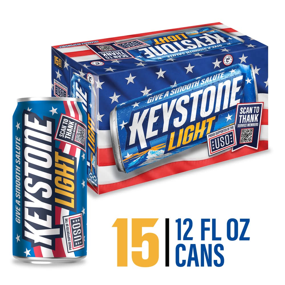 Keystone Lager Light Beer (15 x 12 fl oz)
