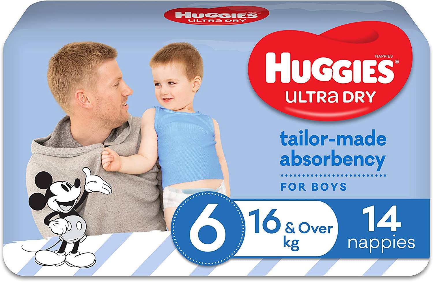 Huggies Ultra Dry Boys Size 6 (16 & Over) - 14 Nappies 