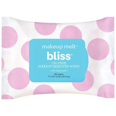 Bliss Makeup Melt Oil-Free Makeup Remover Wipes With Chamomile (30 ct)
