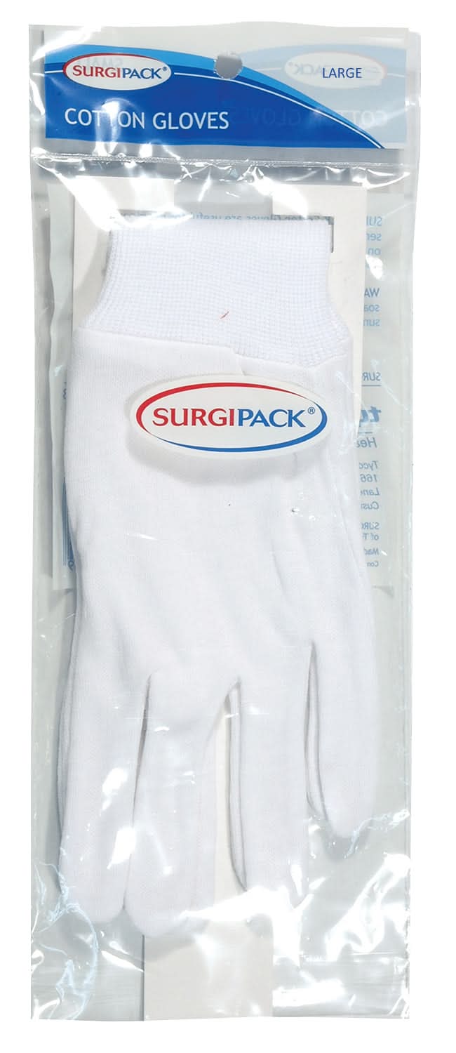 Surgipack Gloves Cotton Reg H/Hands Lge 1pr