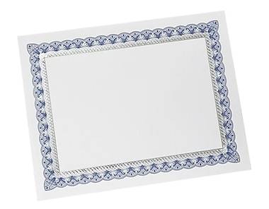 Gartner Studios Certificates, 8.5 x 11, White/Blue/Silver, 15/Pack (36005-S)