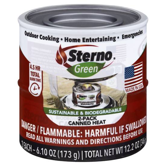 Sterno Green Sustainable & Biodegradable Canned Heat ( 2 ct )