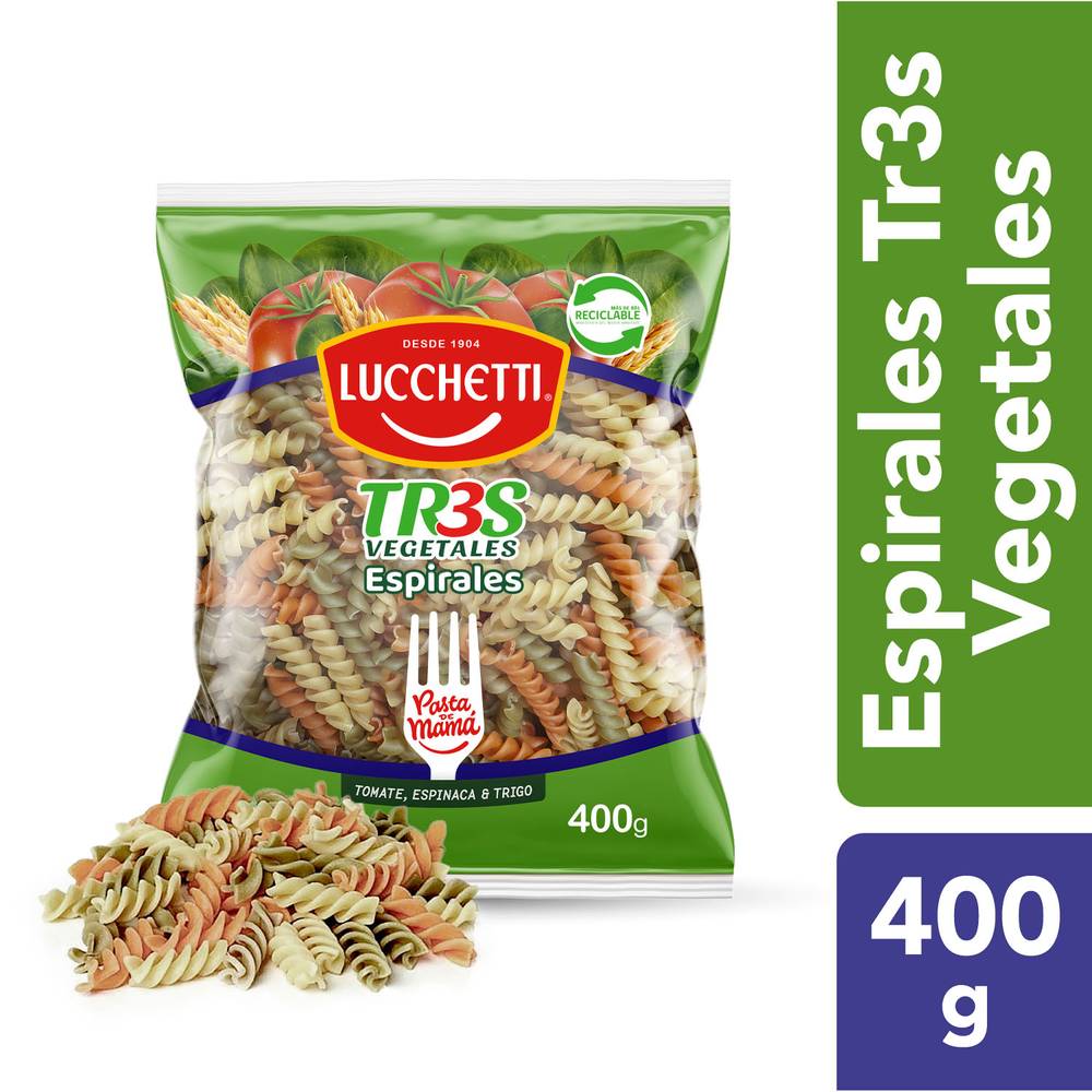 Lucchetti espirales con espinaca y tomates (bolsa 400 g)