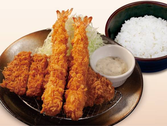 チキンかつ＆海老フライ（2尾）定食