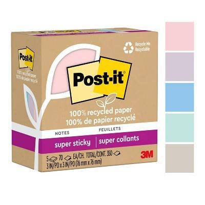 Post-It Wanderlust Pastels Collection Super Sticky Notes (5 ct)