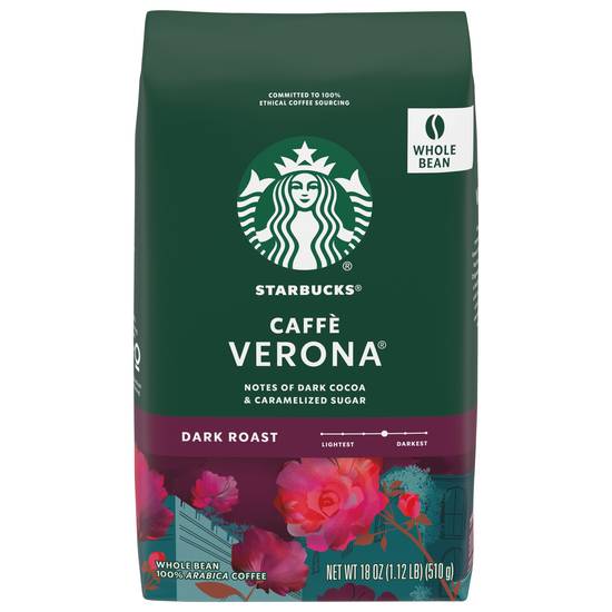 Starbucks Caffe Verona Dark Roast Whole Bean Coffee (18 oz)