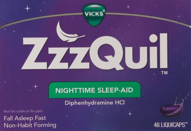 Vicks Zzzquil Nighttime Sleep-Aid Fall Asleep Fast and Wake Refreshed (48 ct)