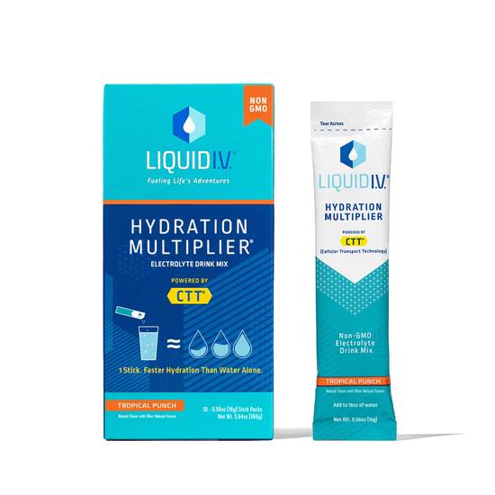 Liquid I.V. Hydration Multiplier Stick Packs, Tropical Punch, 10 CT