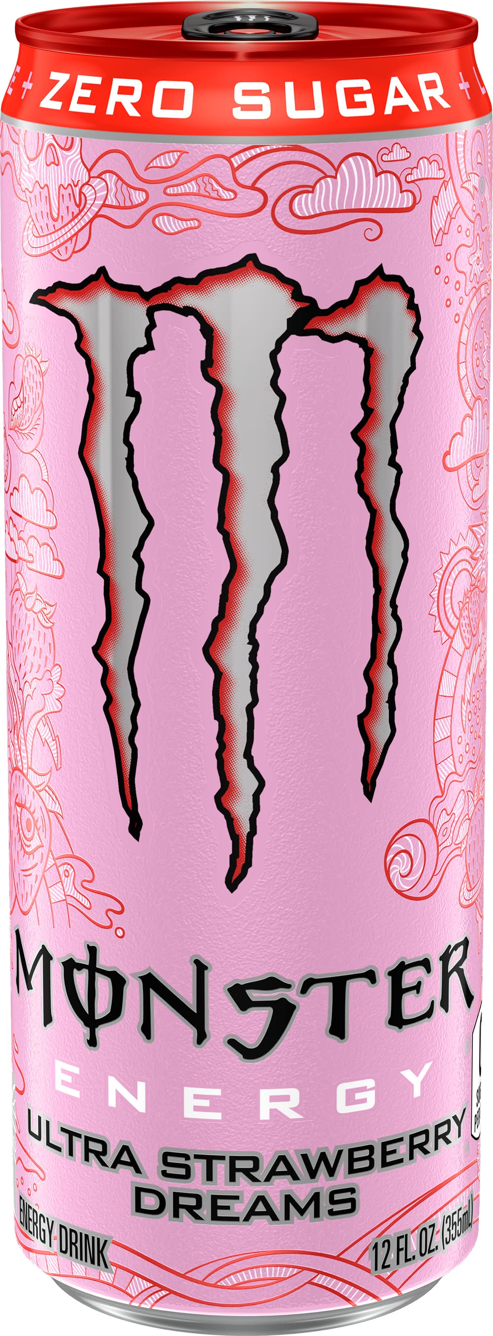 Monster Zero Sugar Energy Drink, Ultra Strawberry Dreams (12 fl oz)