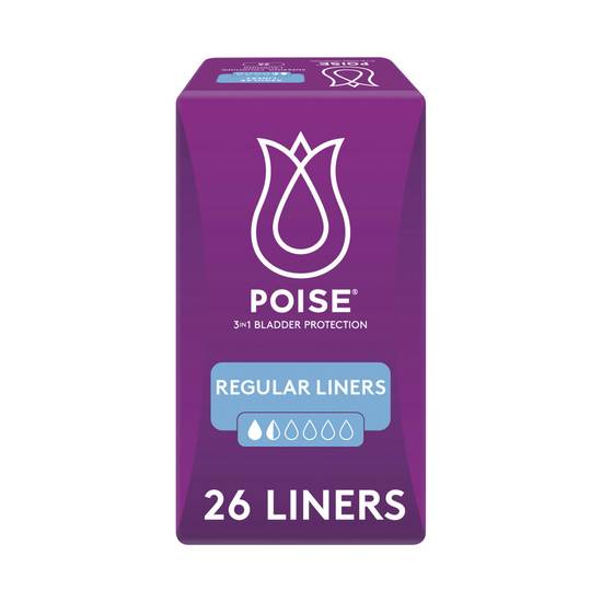 Poise Liners For Bladder Leaks Regular 26 pack