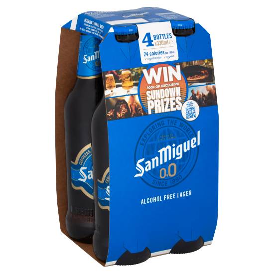 San Miguel Alcohol Free Lager Beer Bottles (4 x 330ml)