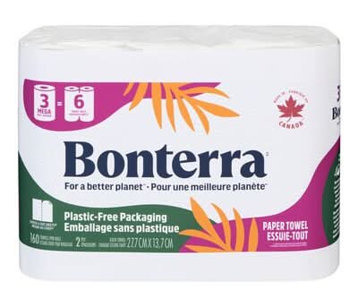 Bonterra Mega Roll Paper Towels, 27.7x13.7 cm, White (3 ct)