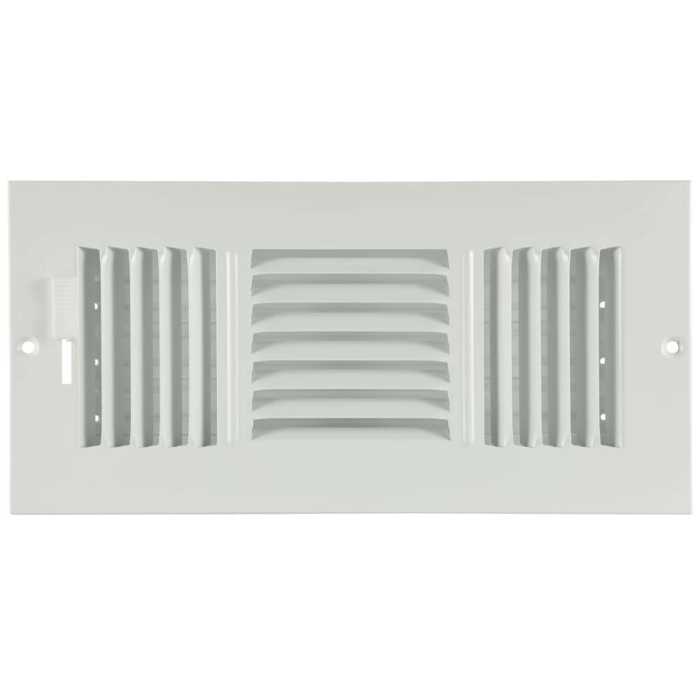 RELIABILT 10-in x 4-in 3-way Steel White Sidewall/Ceiling Register | 5131004WH