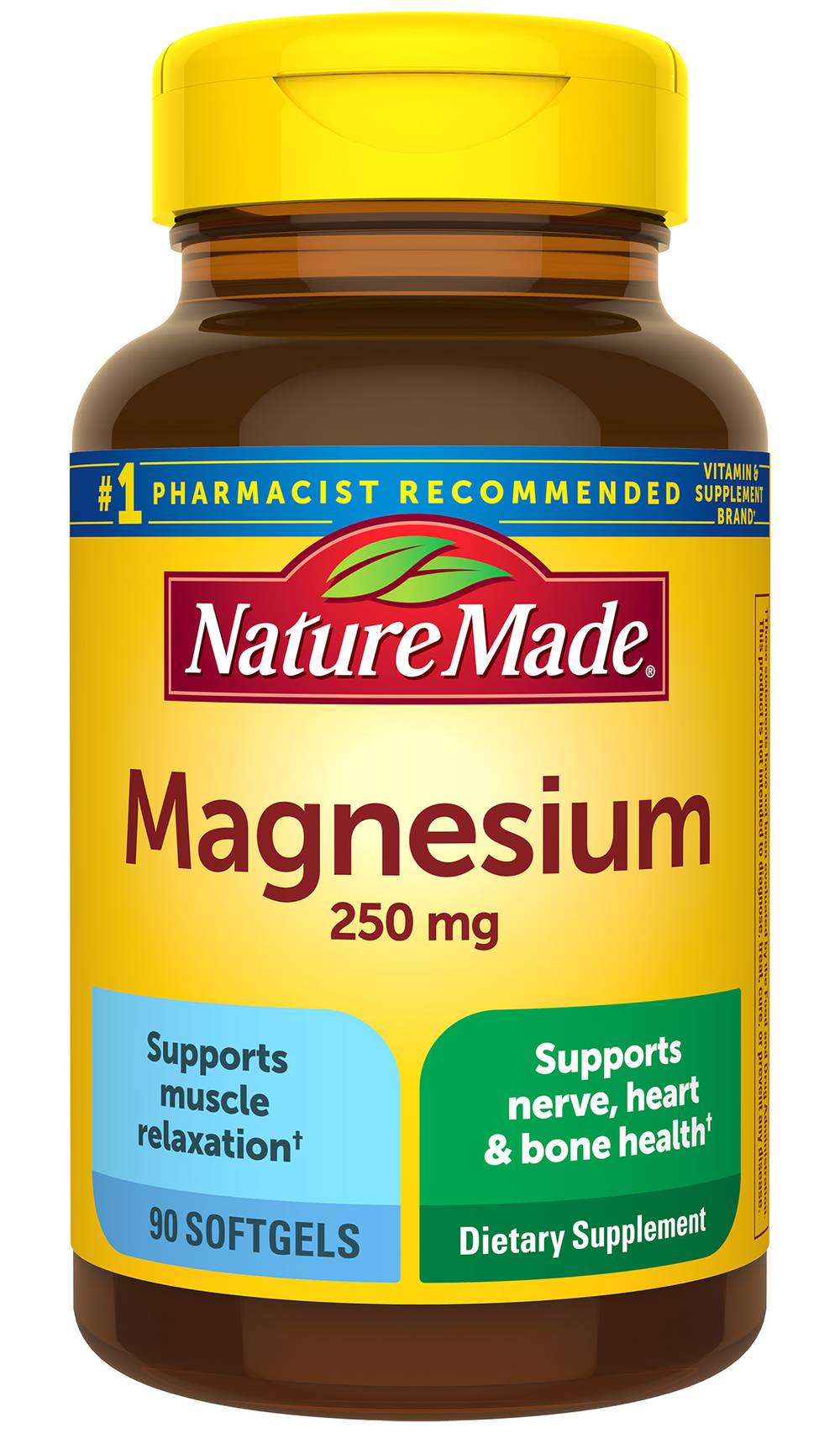 Nature Made Magnesium 250 mg Supplement Softgels (1.5 oz, 90 ct)