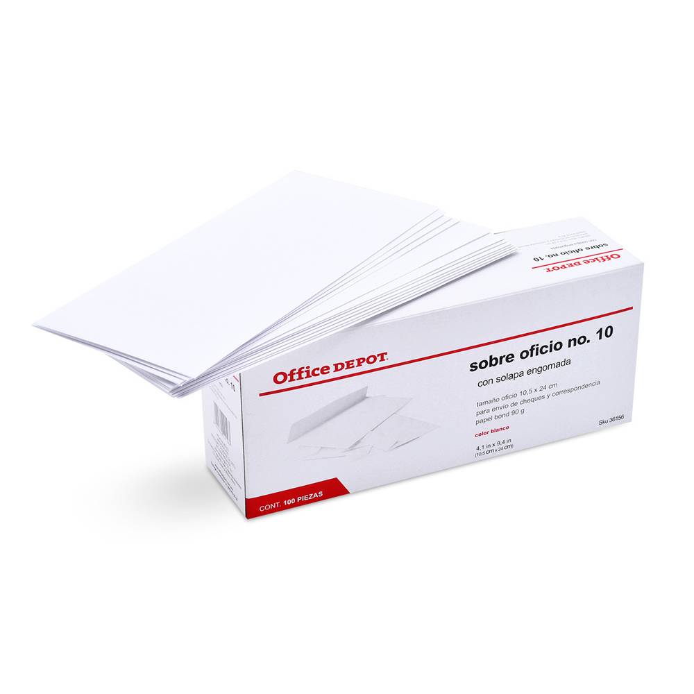 Office Depot · Sobres de papel oficio no. 10 blanco