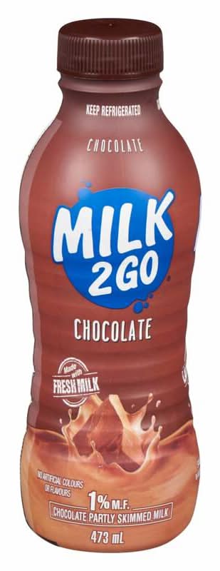 Milk 2 Go 1% Chocolate Partly Skimmed Milk 473ml