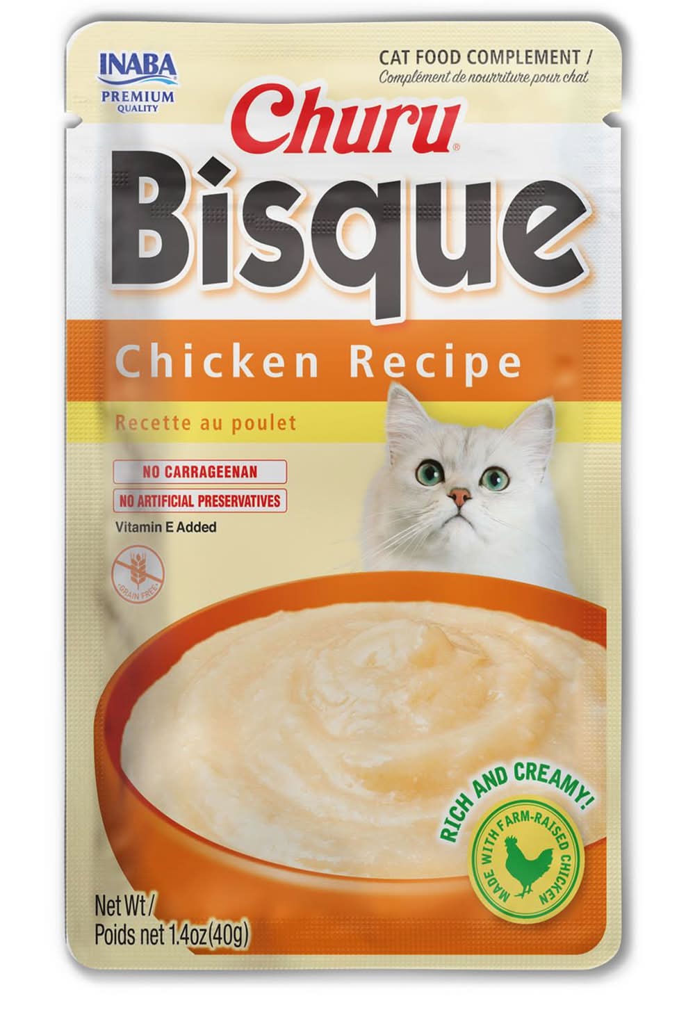 Inaba Churu Bisque Chicken Recipe Cat Food Topper, 1.4 oz