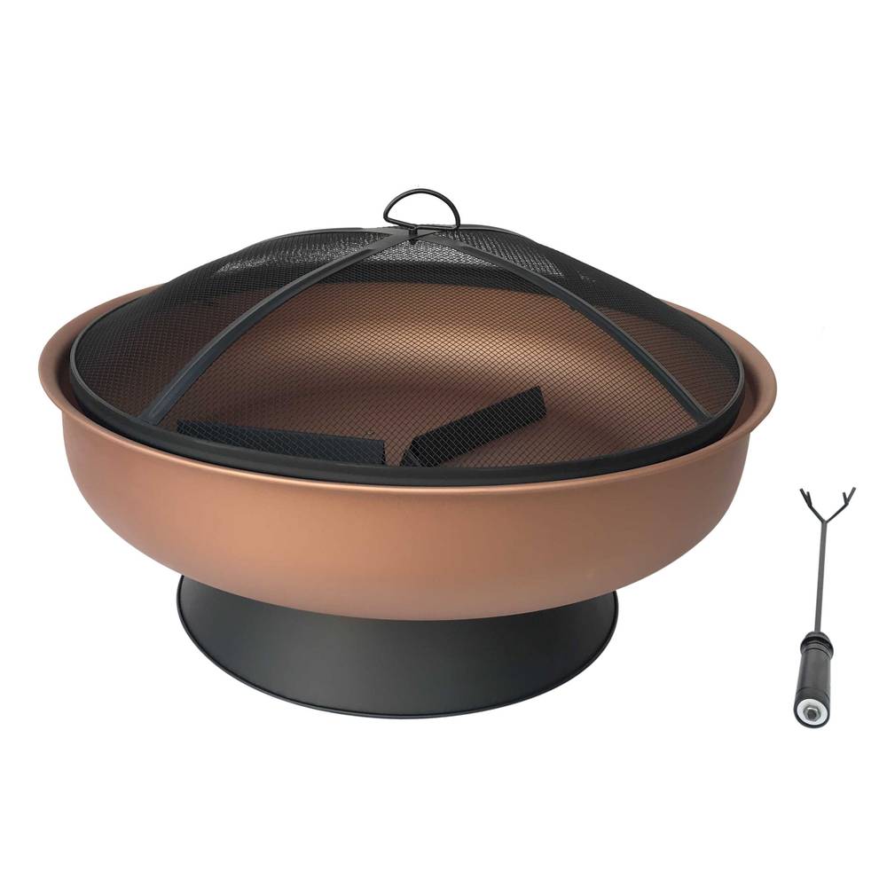 Origin 21 W Copper and Black Steel Wood Burning Fire Pit