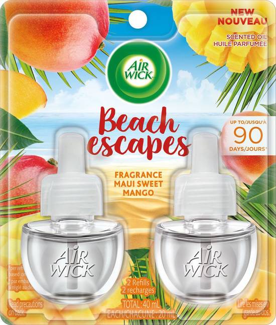 Air wick rech huile (2 units) - scented oil refills maui sweet mango (2 units)