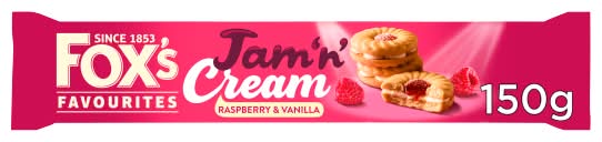 Fox's Raspberry-Vanilla, Jam 'N' Cream (150g)