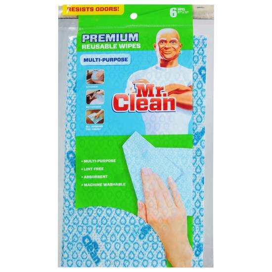 Mr. Clean Premium Multi-Purpose Reusable Wipes (6 ct)