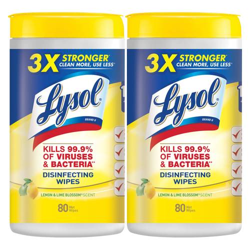 Lysol Lemon and Lime Blossom Disinfecting Wipes 2pk 80ct
