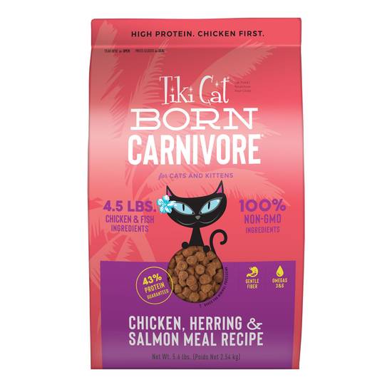 Tiki Pets Tiki Cat Born Carnivore For Cats & Kittens Food (chicken-herring-salmon)