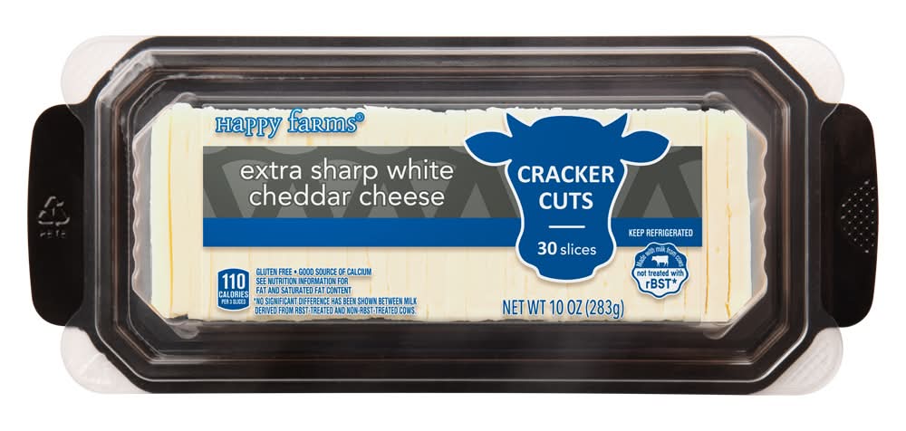 Happy Farms Extra Sharp White Cheddar Cheese Cracker Cuts (10 oz, 30 ct)
