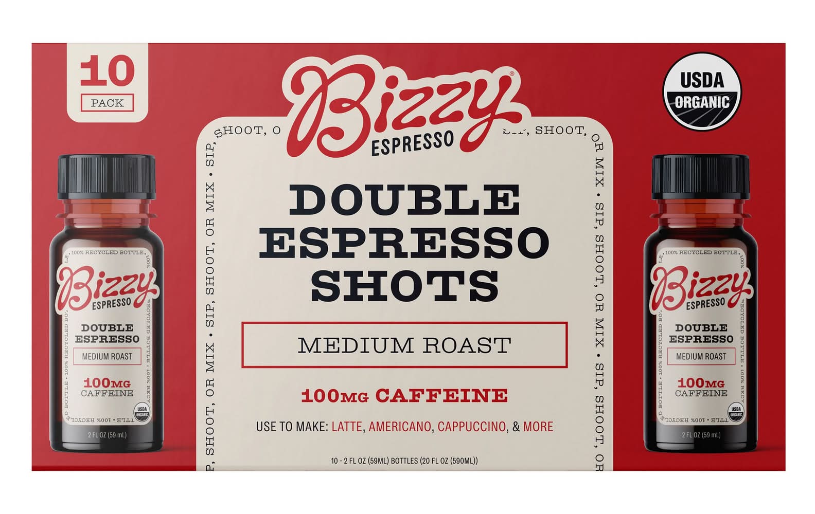 Costco - Bizzy Medium Roast Organic Espresso Shots (10 x 2 fl oz