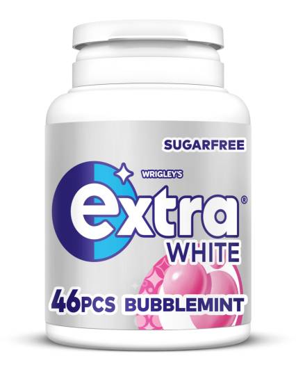 Extra Bubblemint, White Chewing Gum Bottle (46 pack)