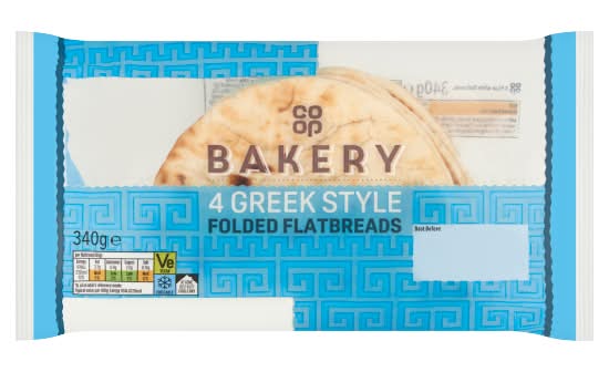 Co-op Bakery Greek Style Folded Flatbreads (4 pack)