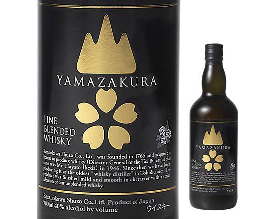 282173：笹の川 YAMAZAKURA 黒ラベル 700ML / Fine Blended W hisky Yamazakura Black Label