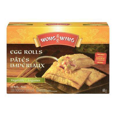 Wong wing rouleaux d'oeufs aux légumes surgelés (10 rouleaux, 680 g) - vegetable egg rolls (10 units)