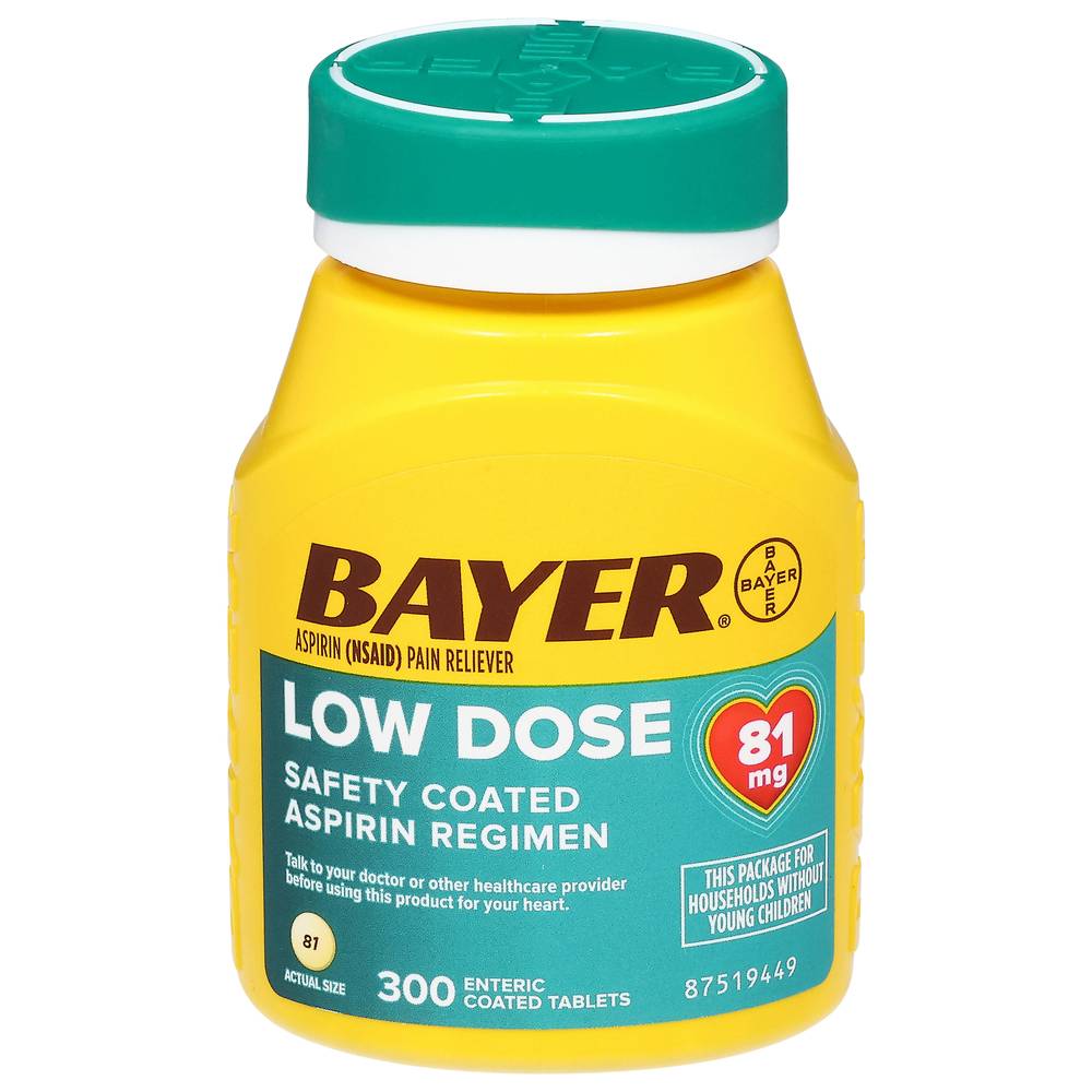 Bayer Low Dose Enteric Coated Pain Reliever (300 ct)