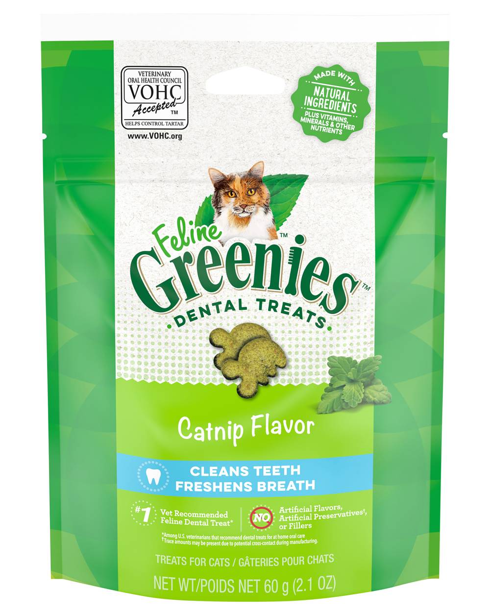 Greenies Dental Treats Catnip Flavor Treats For Cats (2.1 oz)