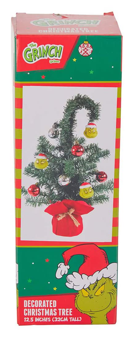 Disney The Grinch Decorated Christmas Tree Decor, 12.5 in