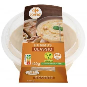 Hummus classic Carrefour Extra sin gluten 420 g.