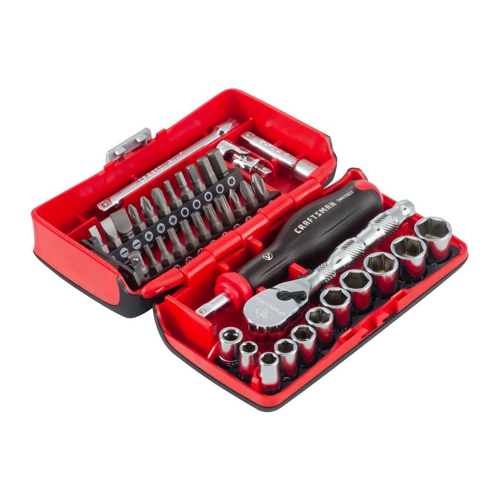 CRAFTSMAN V-Series 1/4-in Drive Metric Shallow Socket Set (38-Pieces) | CMMT45751V