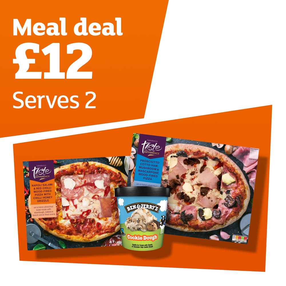 2 Pizzas and Ben & Jerry's for £12