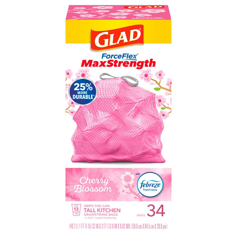 Glad Forceflex Plus Cherry Blossom Scented Trash Bags