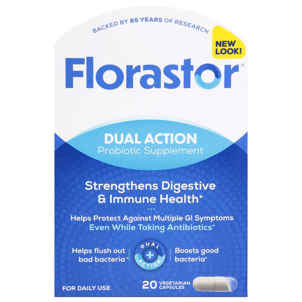 Florastor Daily Probiotic Supplement Vegetarian Capsules (1.6 oz)