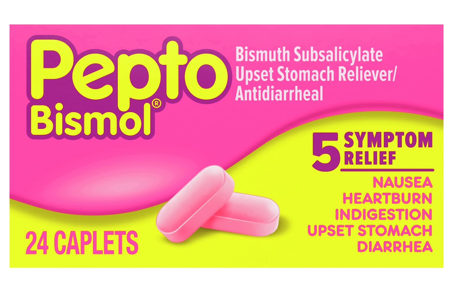 Pepto-Bismol Bismuth Subsalicylate Upset Stomach Reliever Antidiarrheal (1.6 oz, 24 ct)