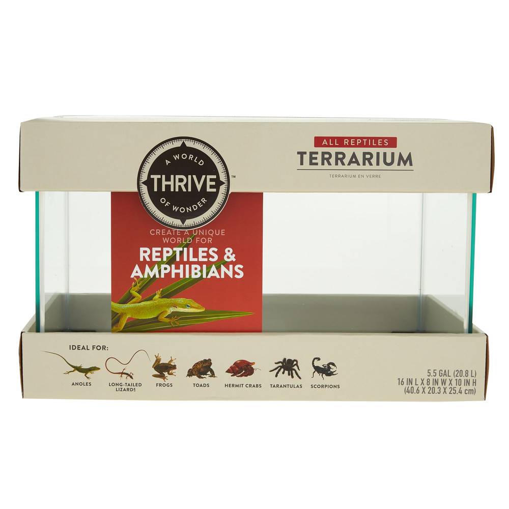 Thrive Reptile Terrarium (Size: 16\"L X 8\"W X 10\"H)