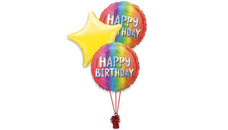 Happy Birthday Balloon Bouquet -3ct Primary Color