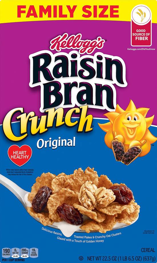 Kellogg's Raisin Bran Family Size Original Crunch Cereal (22.5 oz)