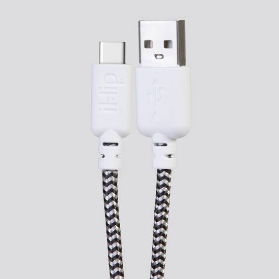 iHip Cute Cable Type C, Black/White, 10 ft