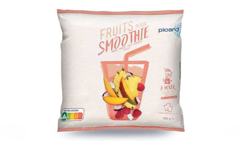 Fruits pour smoothie ananas, mangue, coco, framb