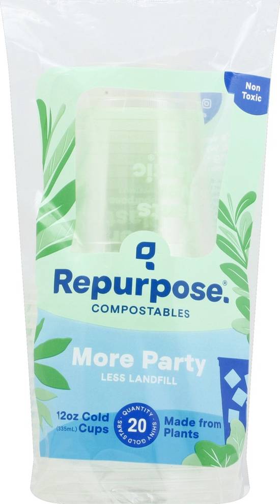 Compostables 12 Cold Cups Repurpose 20 cups