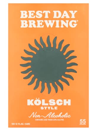 Best Day Brewing Non-Alcoholic Kolsch Style Beer (6 x 12 fl oz)