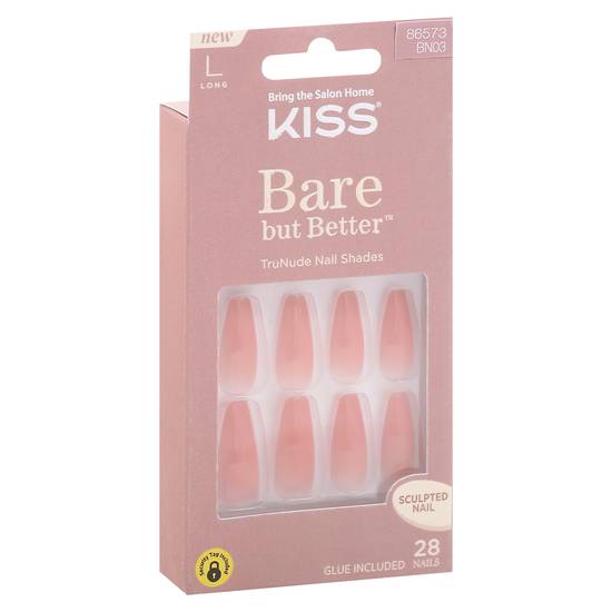 Kiss Bare But Better Long Trunude Nail Shades Sculpted Nail (28 ct)
